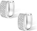 925 Sterling Silver Earrings for Women Small Chunky Silver Earrings Cubic Zirconia Small Hoop Earrings Silver Hypoallergenic Earrings Small Thick Huggie Hoops Earrings for Jewelry Gifts
